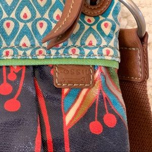 Fossil Small Crossbody Purse, Floral Pattern